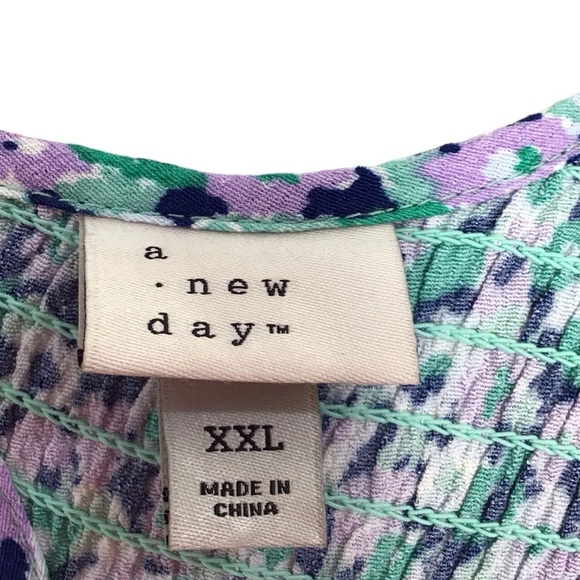 A New Day Floral Smocked Open Back Midi Dress Size XXL - Picture 5 of 9